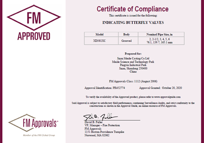 Certificado Fm Vlvula Mariposa Ranurada