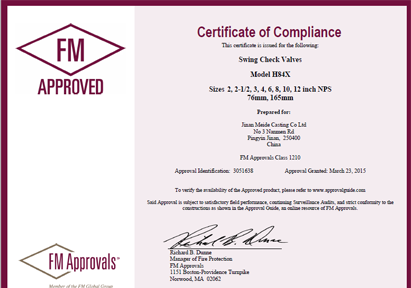 Certificado Fm Vlvula Check Ranurada